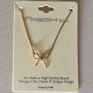 Gold Rope Bow Necklace